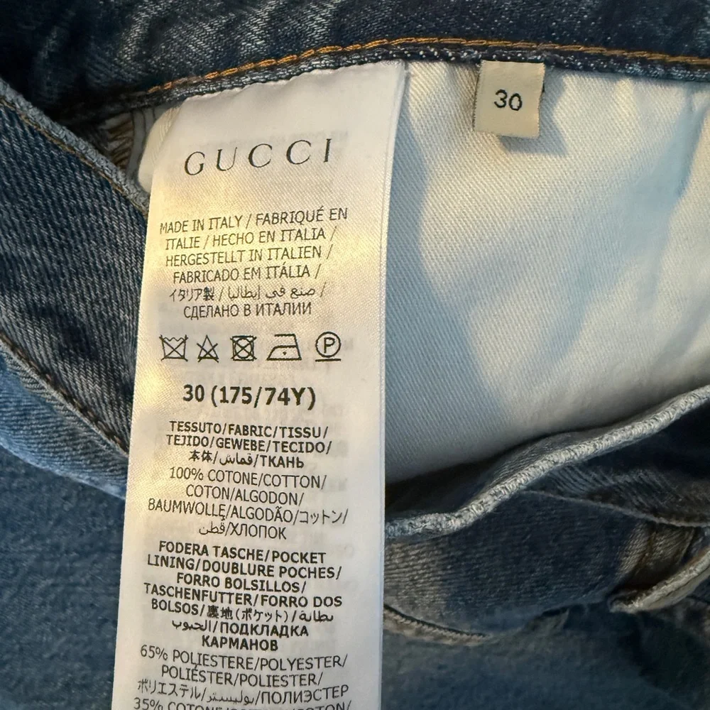 NEW Gucci Blue Straight Slim Leg Jeans Horsebit size 30 10US Denim - Picture 9 of 13